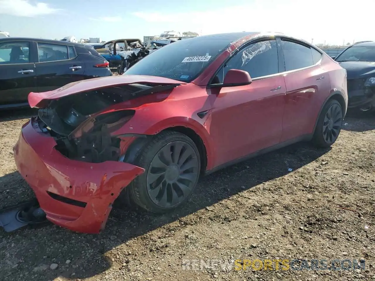 1 Photograph of a damaged car 7SAYGDEF2NF537452 TESLA MODEL Y 2022
