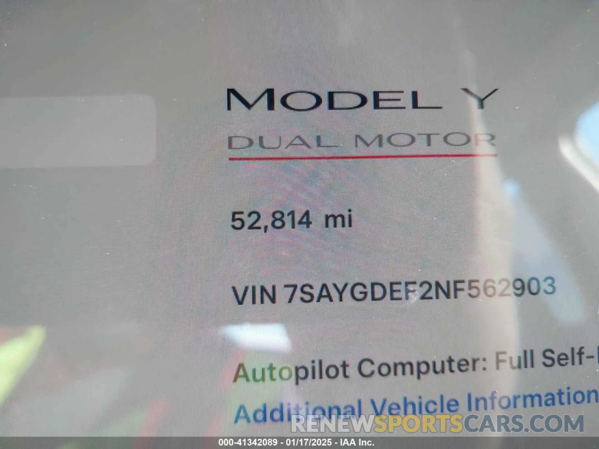 7 Photograph of a damaged car 7SAYGDEF2NF562903 TESLA MODEL Y 2022