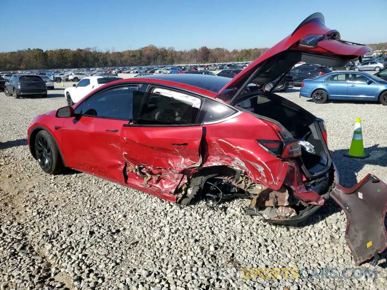 2 Photograph of a damaged car 7SAYGDEF3NF442026 TESLA MODEL Y 2022