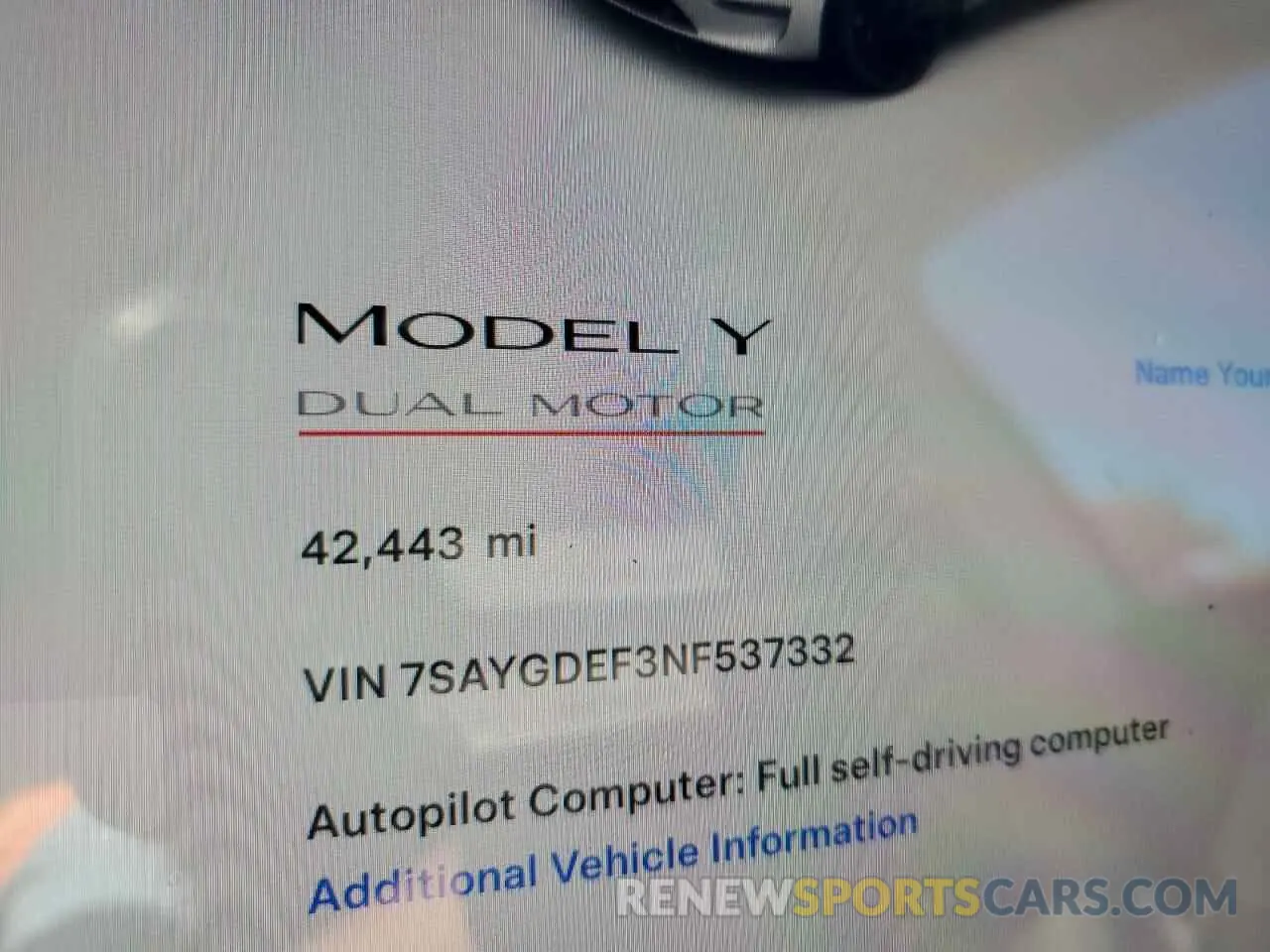 9 Photograph of a damaged car 7SAYGDEF3NF537332 TESLA MODEL Y 2022