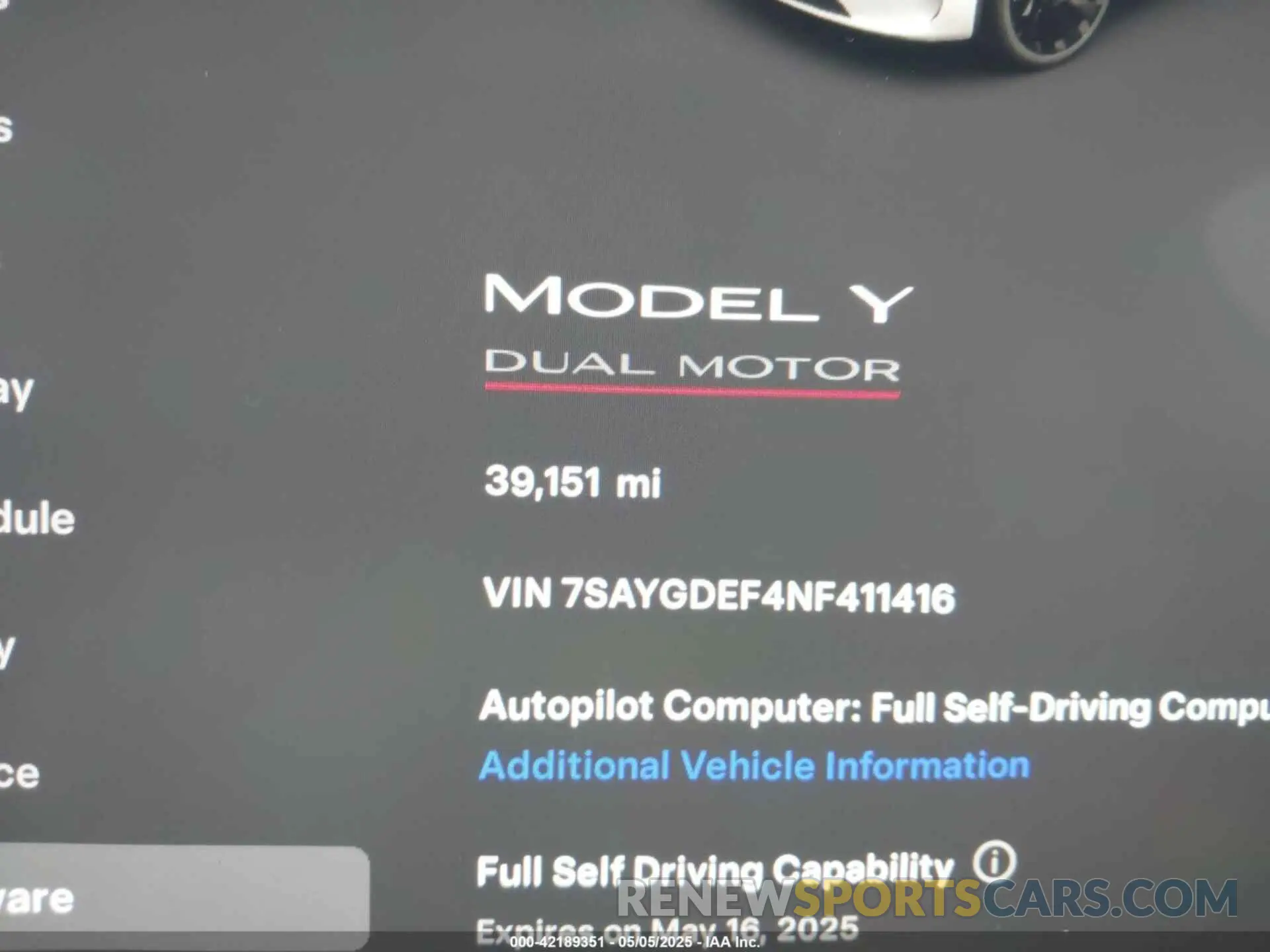 7 Photograph of a damaged car 7SAYGDEF4NF411416 TESLA MODEL Y 2022