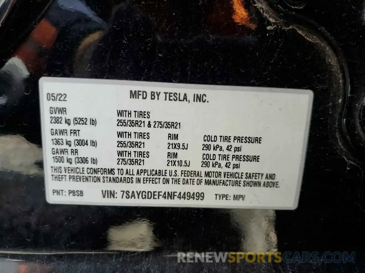 13 Photograph of a damaged car 7SAYGDEF4NF449499 TESLA MODEL Y 2022