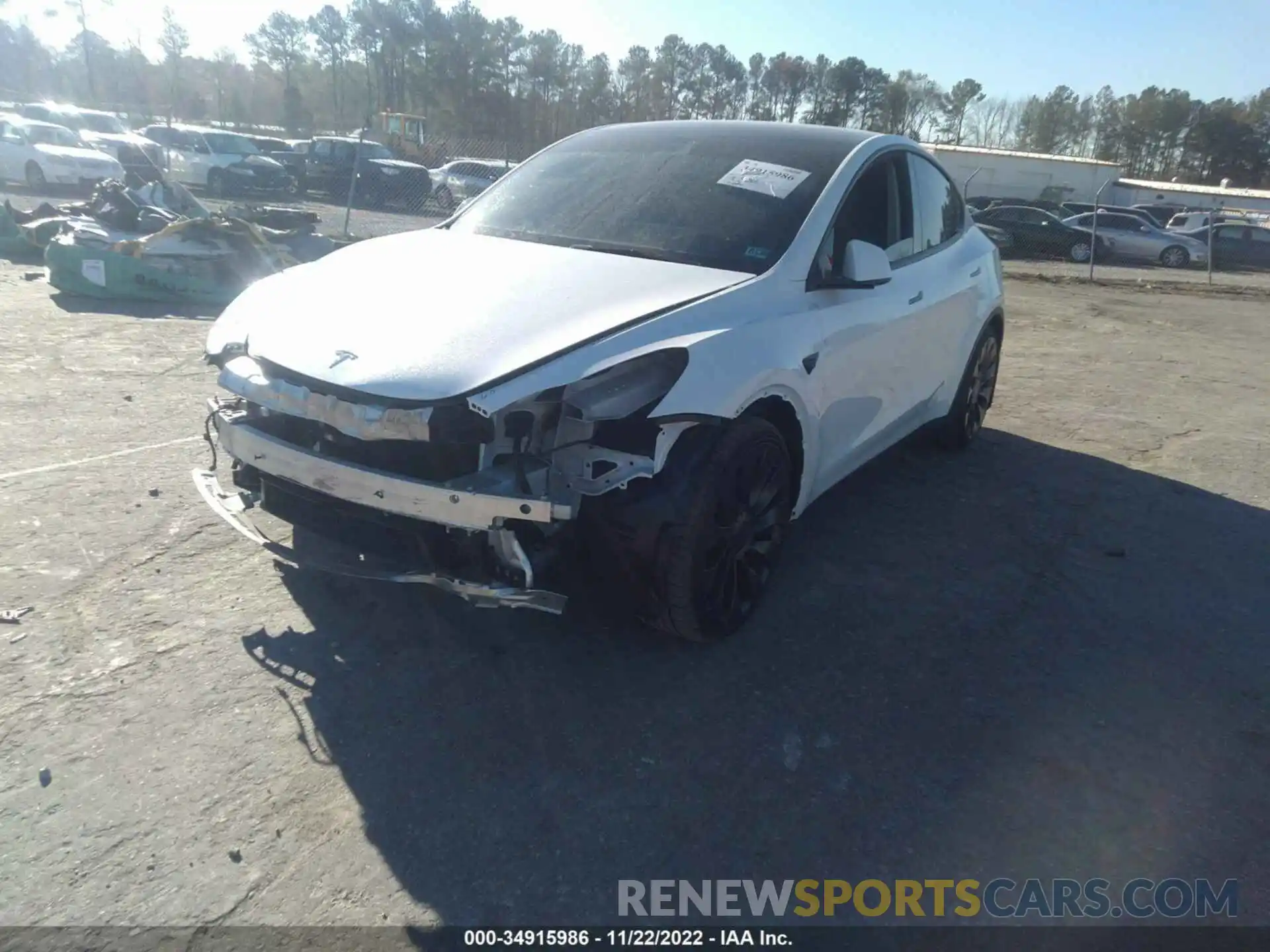 2 Photograph of a damaged car 7SAYGDEF4NF455495 TESLA MODEL Y 2022