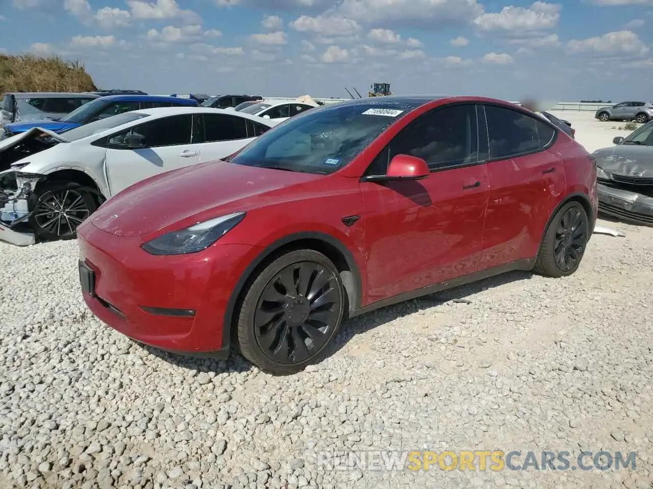 1 Photograph of a damaged car 7SAYGDEF4NF522516 TESLA MODEL Y 2022