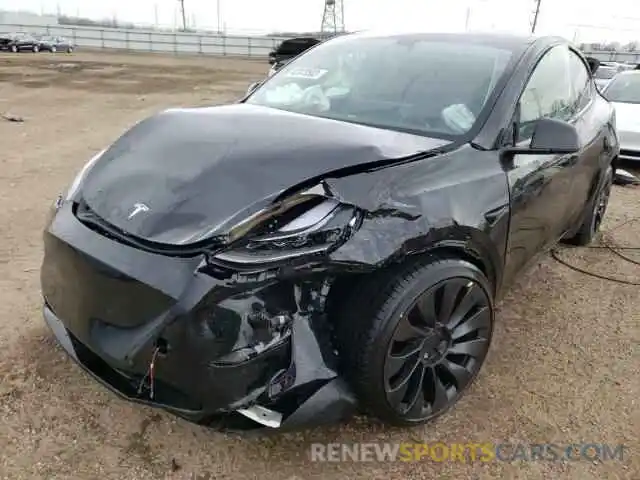 2 Photograph of a damaged car 7SAYGDEF5NF366325 TESLA MODEL Y 2022