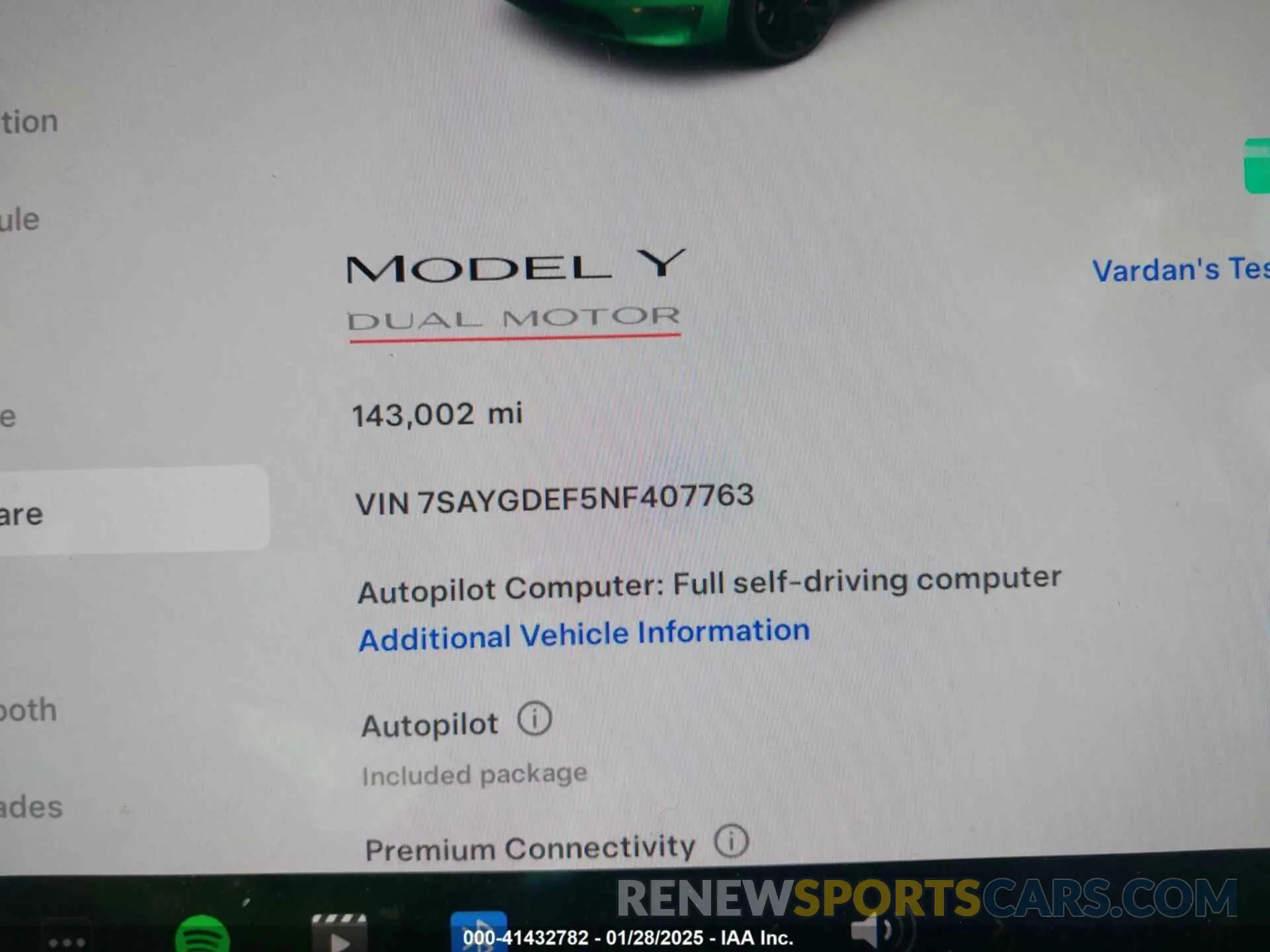 7 Photograph of a damaged car 7SAYGDEF5NF407763 TESLA MODEL Y 2022