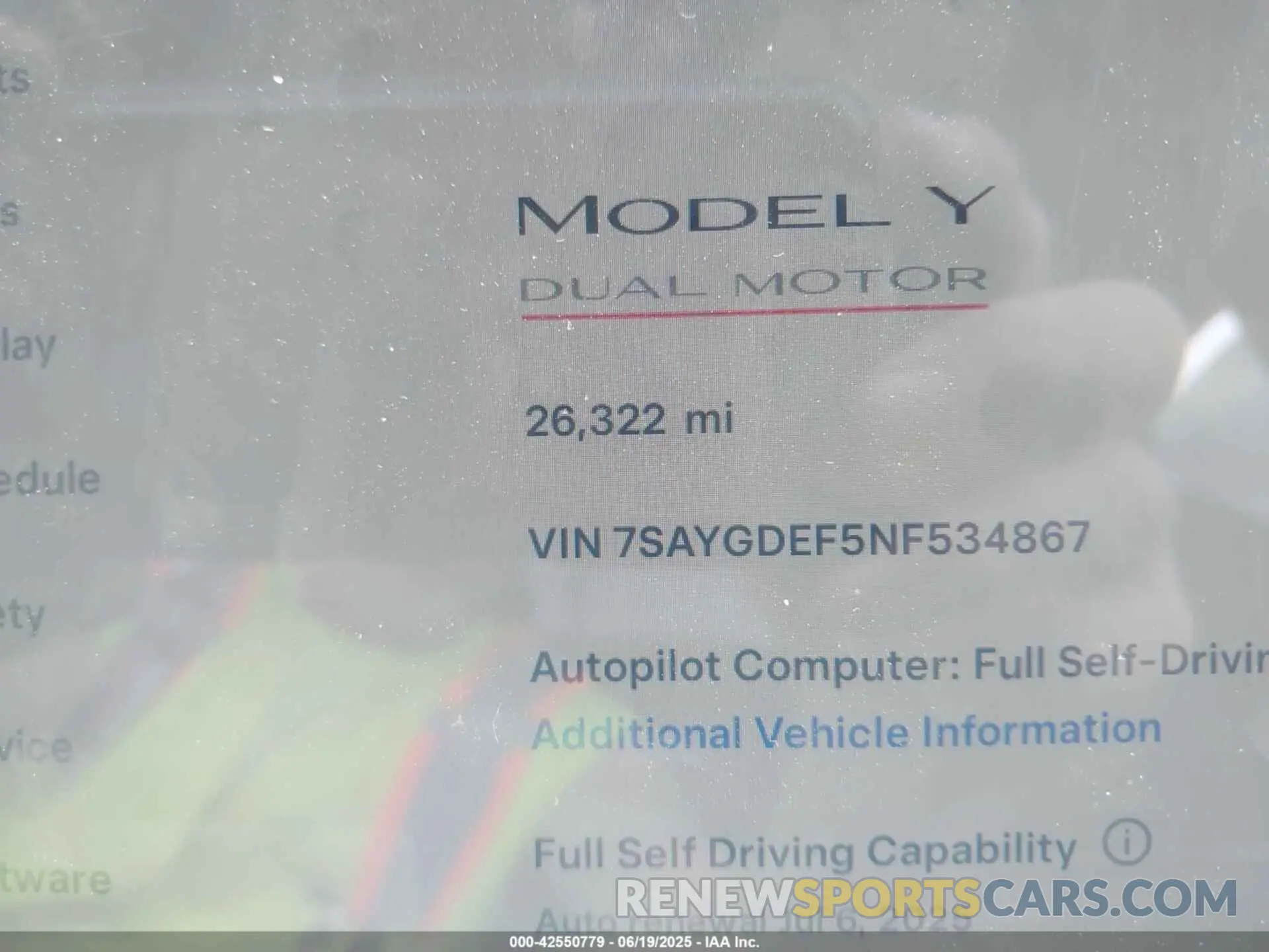 7 Photograph of a damaged car 7SAYGDEF5NF534867 TESLA MODEL Y 2022