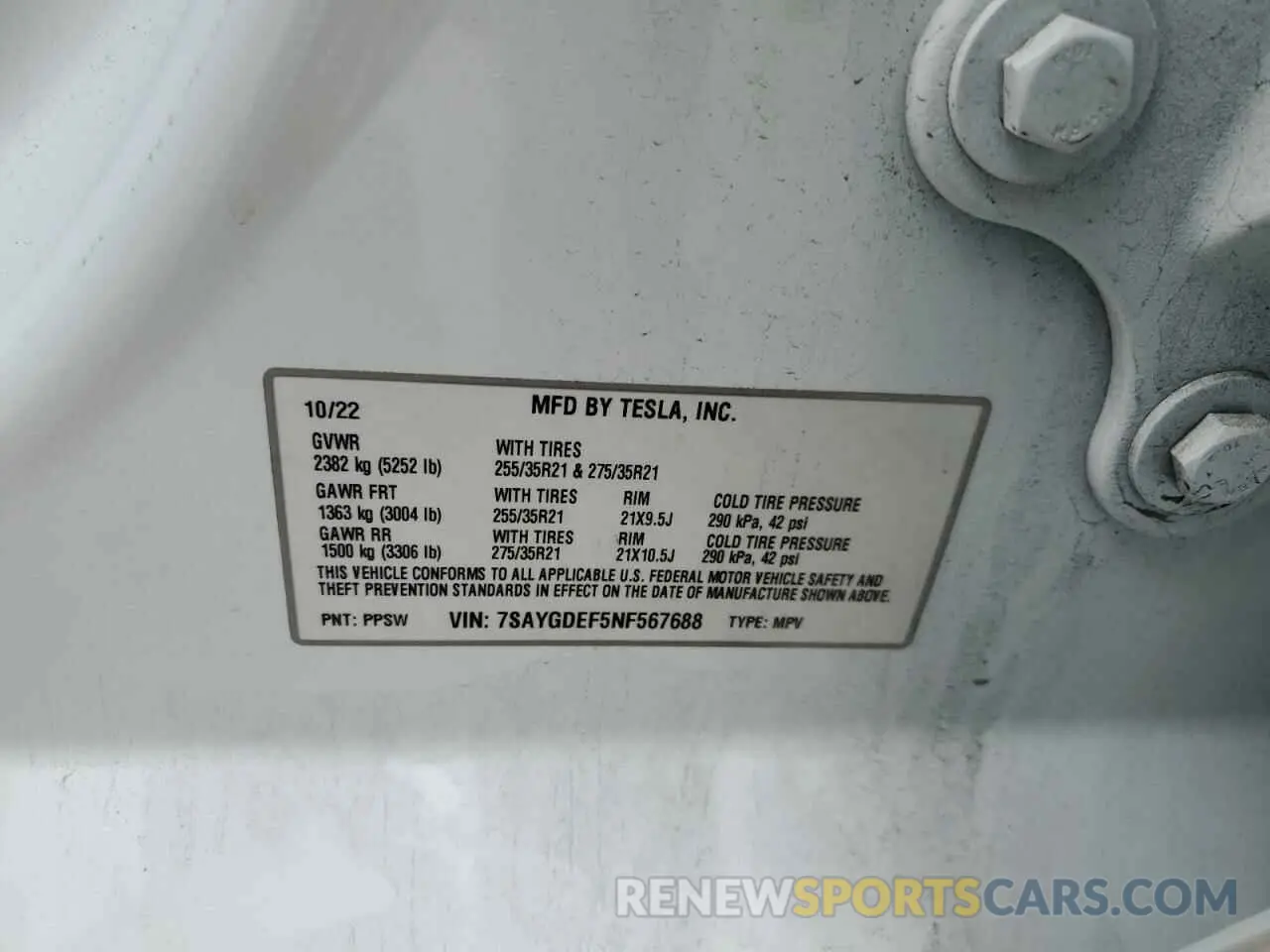 14 Photograph of a damaged car 7SAYGDEF5NF567688 TESLA MODEL Y 2022