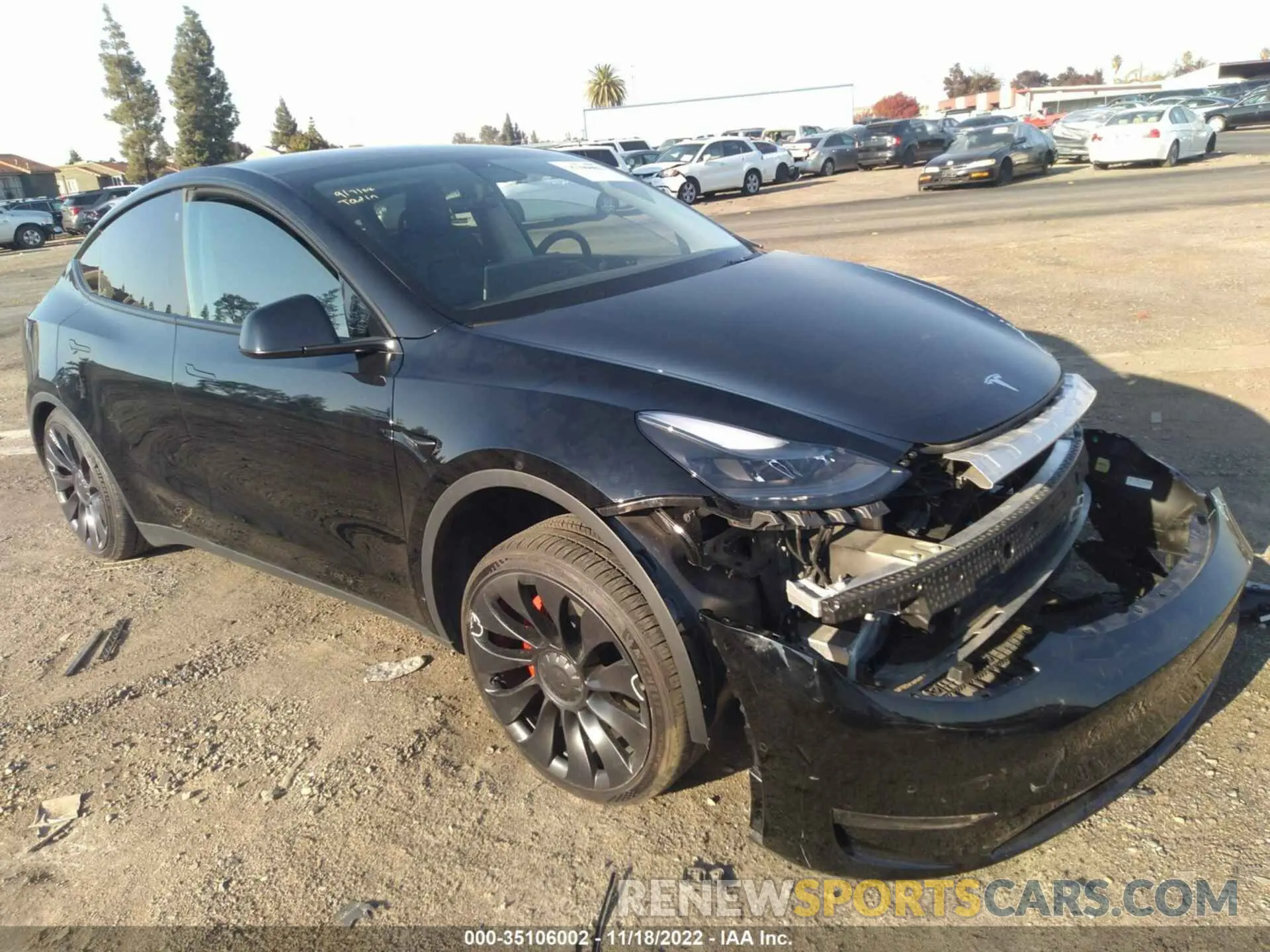 1 Photograph of a damaged car 7SAYGDEF6NF327078 TESLA MODEL Y 2022
