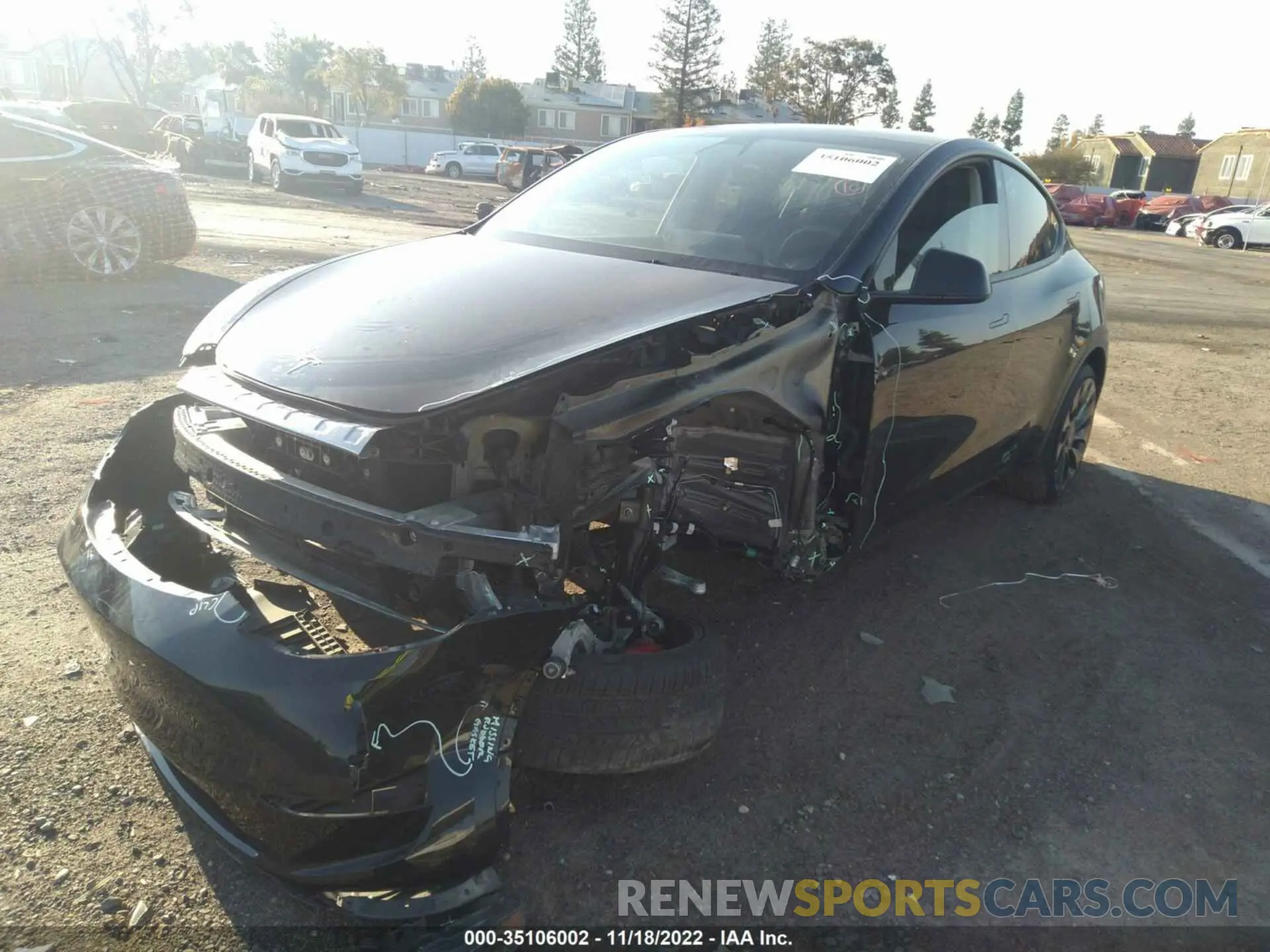 2 Photograph of a damaged car 7SAYGDEF6NF327078 TESLA MODEL Y 2022