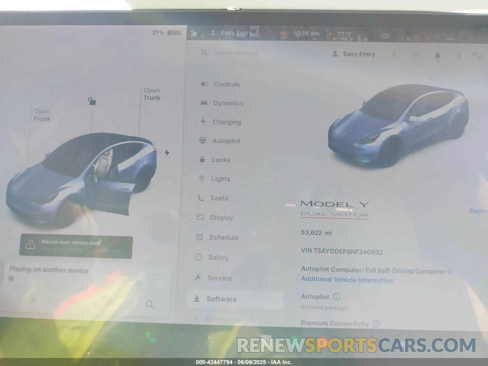 7 Photograph of a damaged car 7SAYGDEF6NF340932 TESLA MODEL Y 2022
