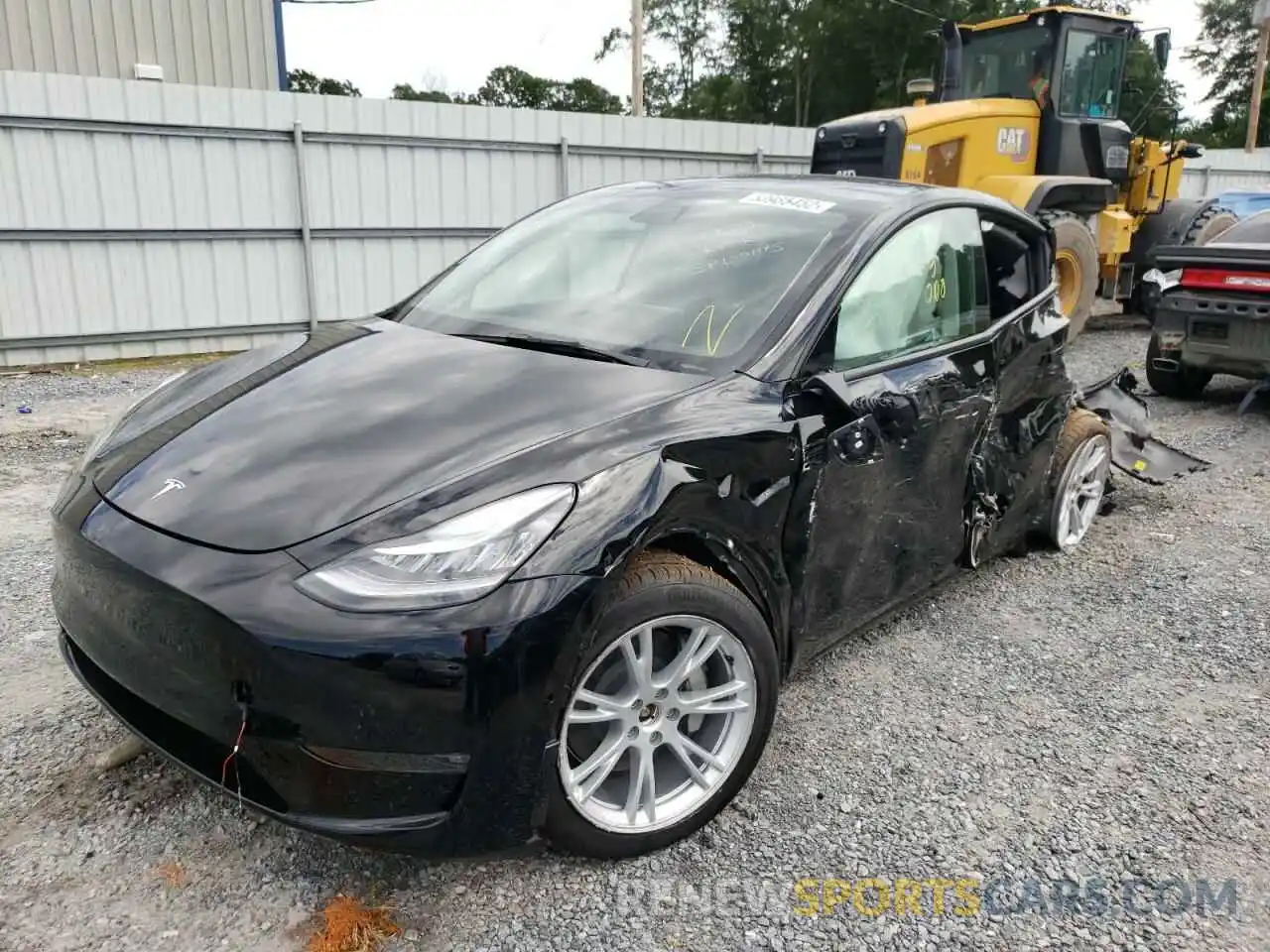 2 Photograph of a damaged car 7SAYGDEF6NF372778 TESLA MODEL Y 2022