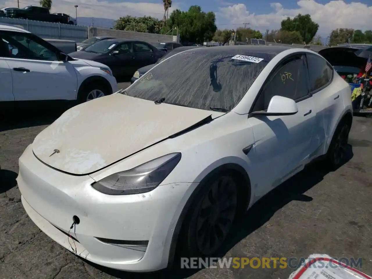 2 Photograph of a damaged car 7SAYGDEF6NF438245 TESLA MODEL Y 2022