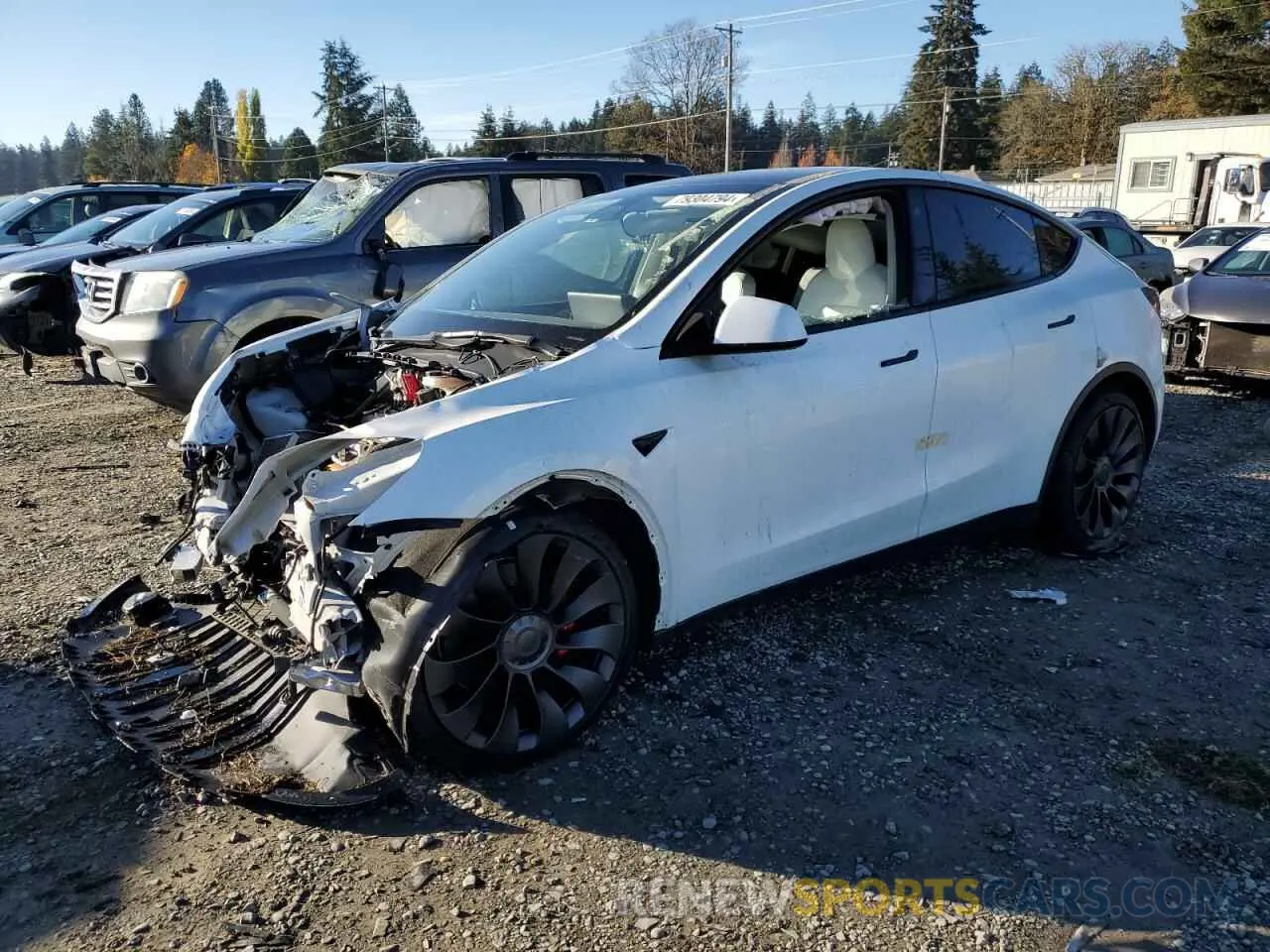 1 Photograph of a damaged car 7SAYGDEF6NF463307 TESLA MODEL Y 2022