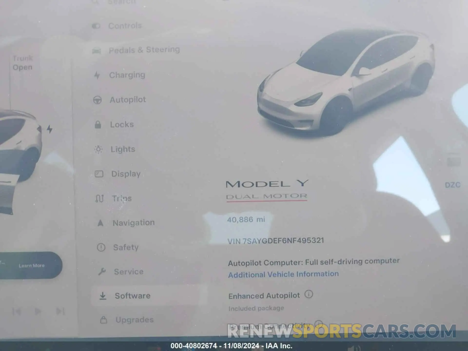 7 Photograph of a damaged car 7SAYGDEF6NF495321 TESLA MODEL Y 2022