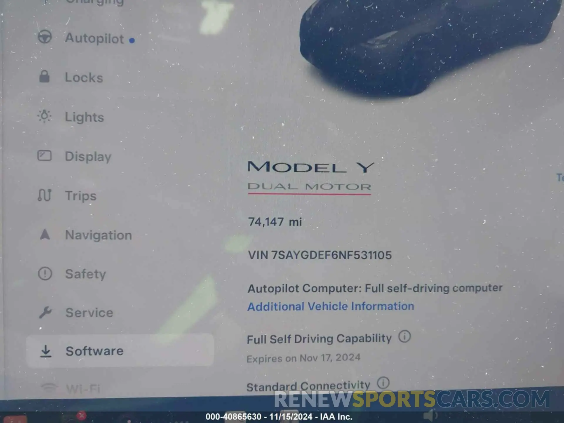 7 Photograph of a damaged car 7SAYGDEF6NF531105 TESLA MODEL Y 2022