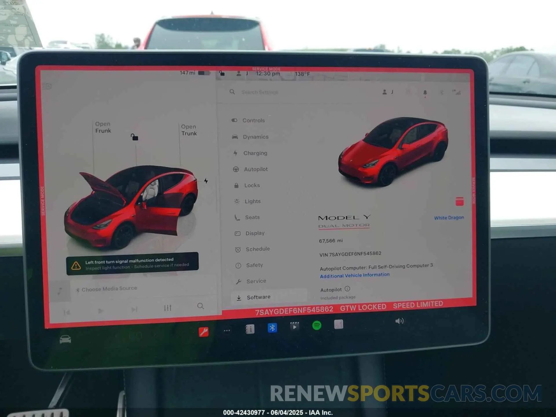 7 Photograph of a damaged car 7SAYGDEF6NF545862 TESLA MODEL Y 2022
