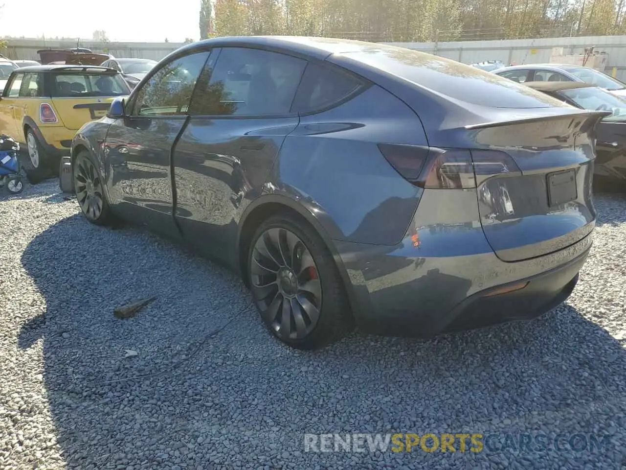 2 Photograph of a damaged car 7SAYGDEF7NF463302 TESLA MODEL Y 2022