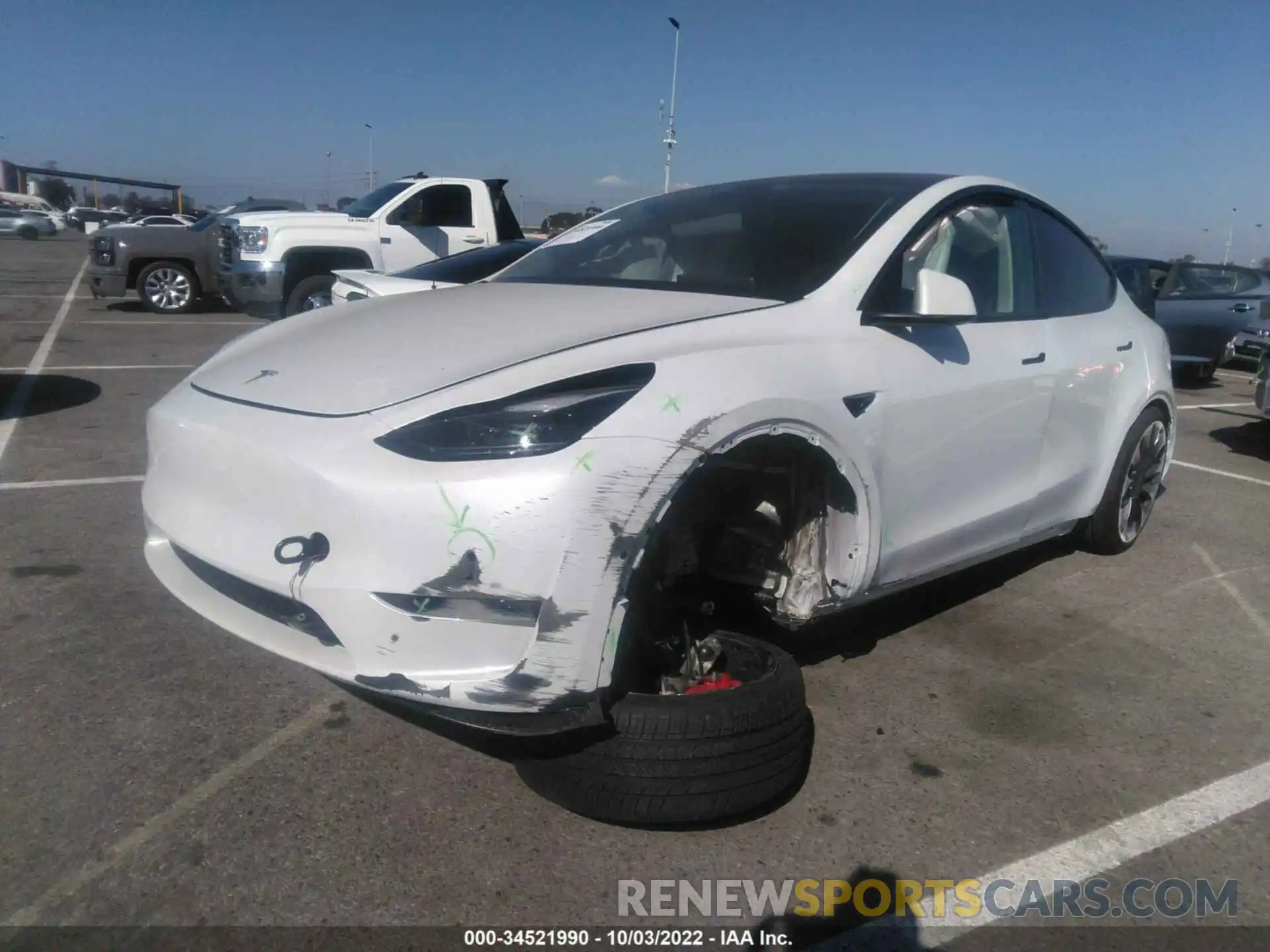 2 Photograph of a damaged car 7SAYGDEF7NF489656 TESLA MODEL Y 2022