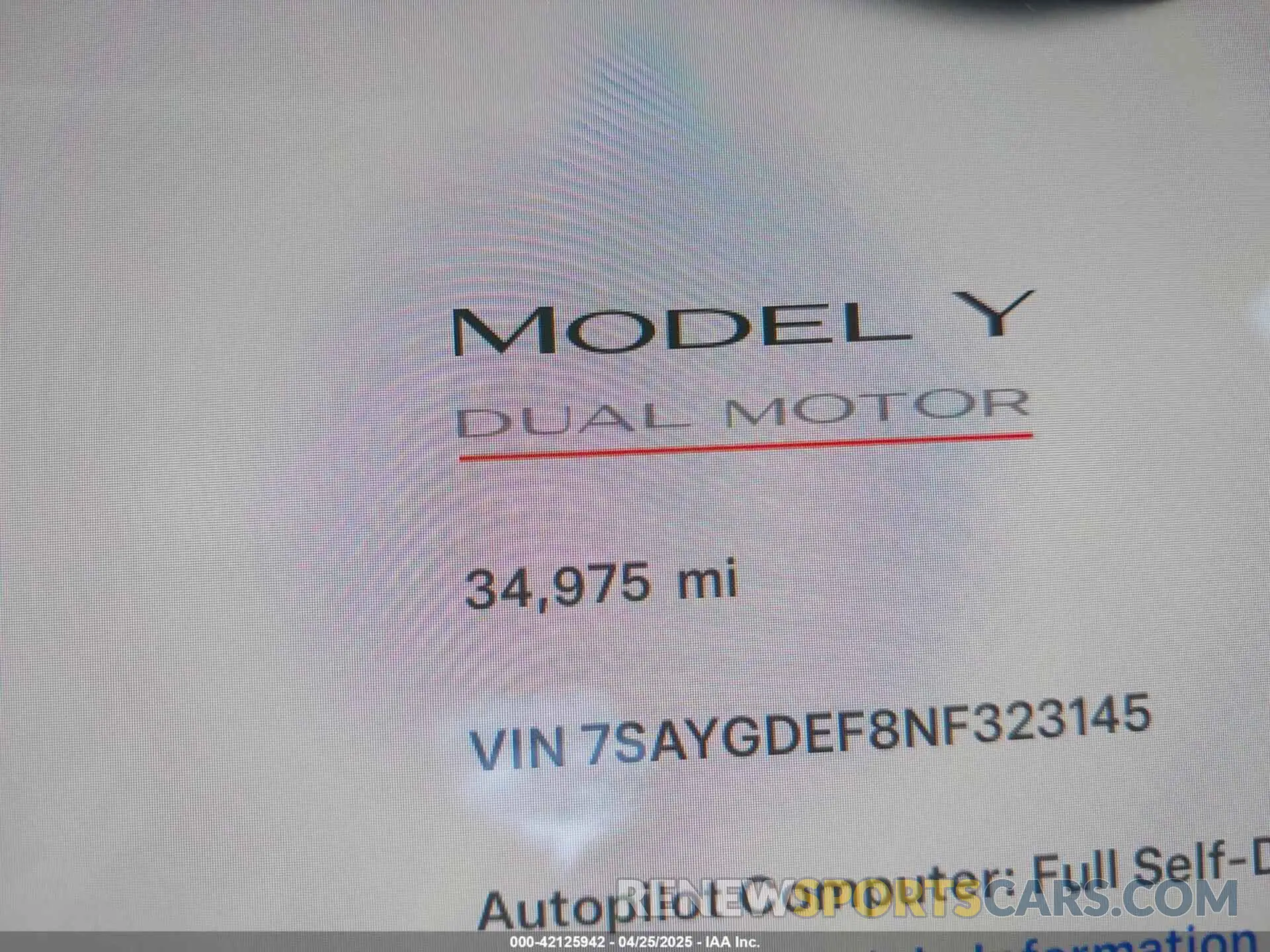 15 Photograph of a damaged car 7SAYGDEF8NF323145 TESLA MODEL Y 2022
