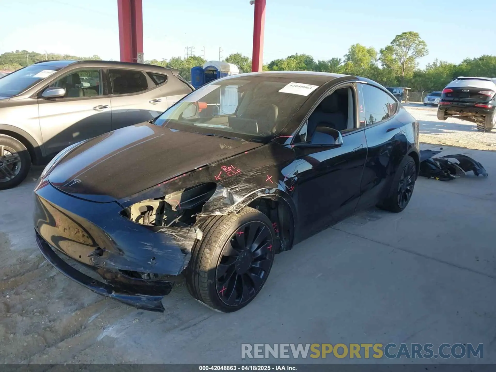 2 Photograph of a damaged car 7SAYGDEF8NF324005 TESLA MODEL Y 2022