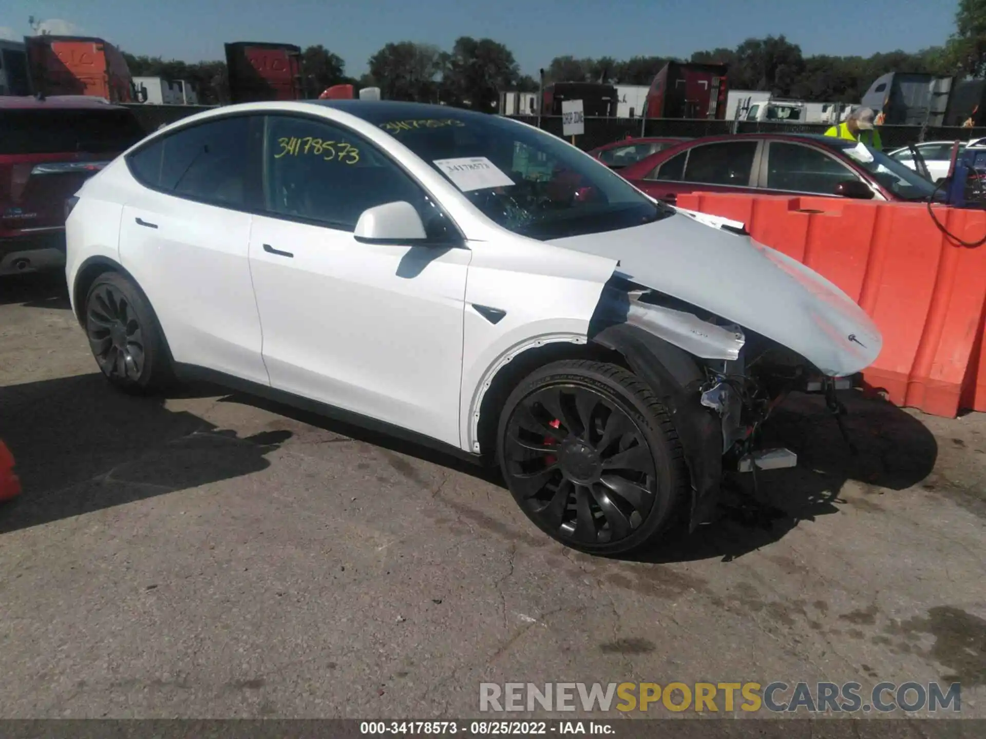 1 Photograph of a damaged car 7SAYGDEF8NF382034 TESLA MODEL Y 2022