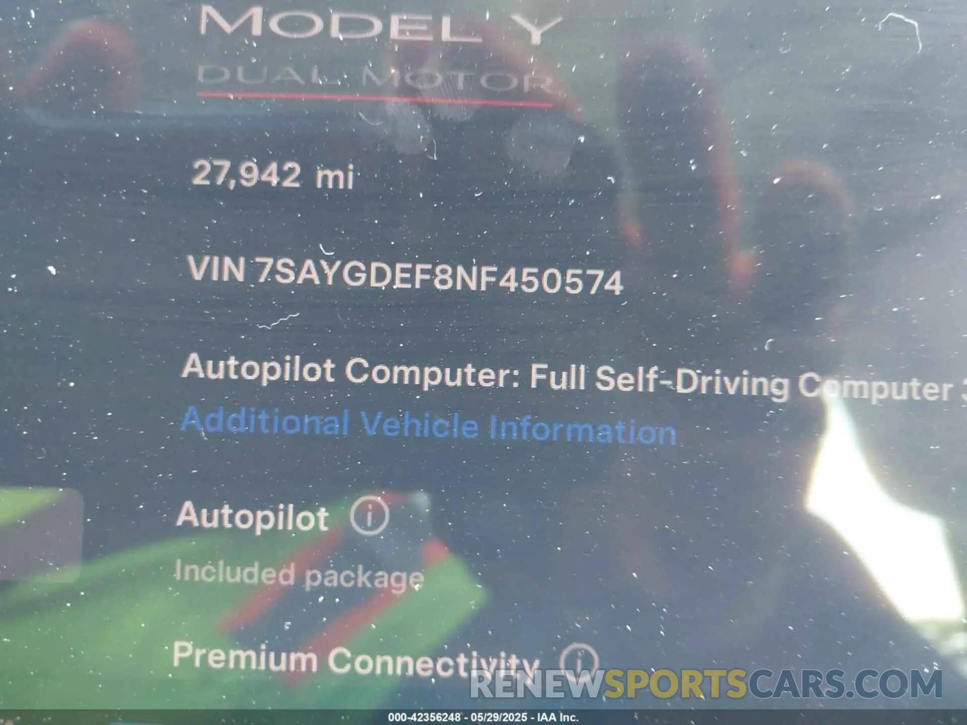 7 Photograph of a damaged car 7SAYGDEF8NF450574 TESLA MODEL Y 2022