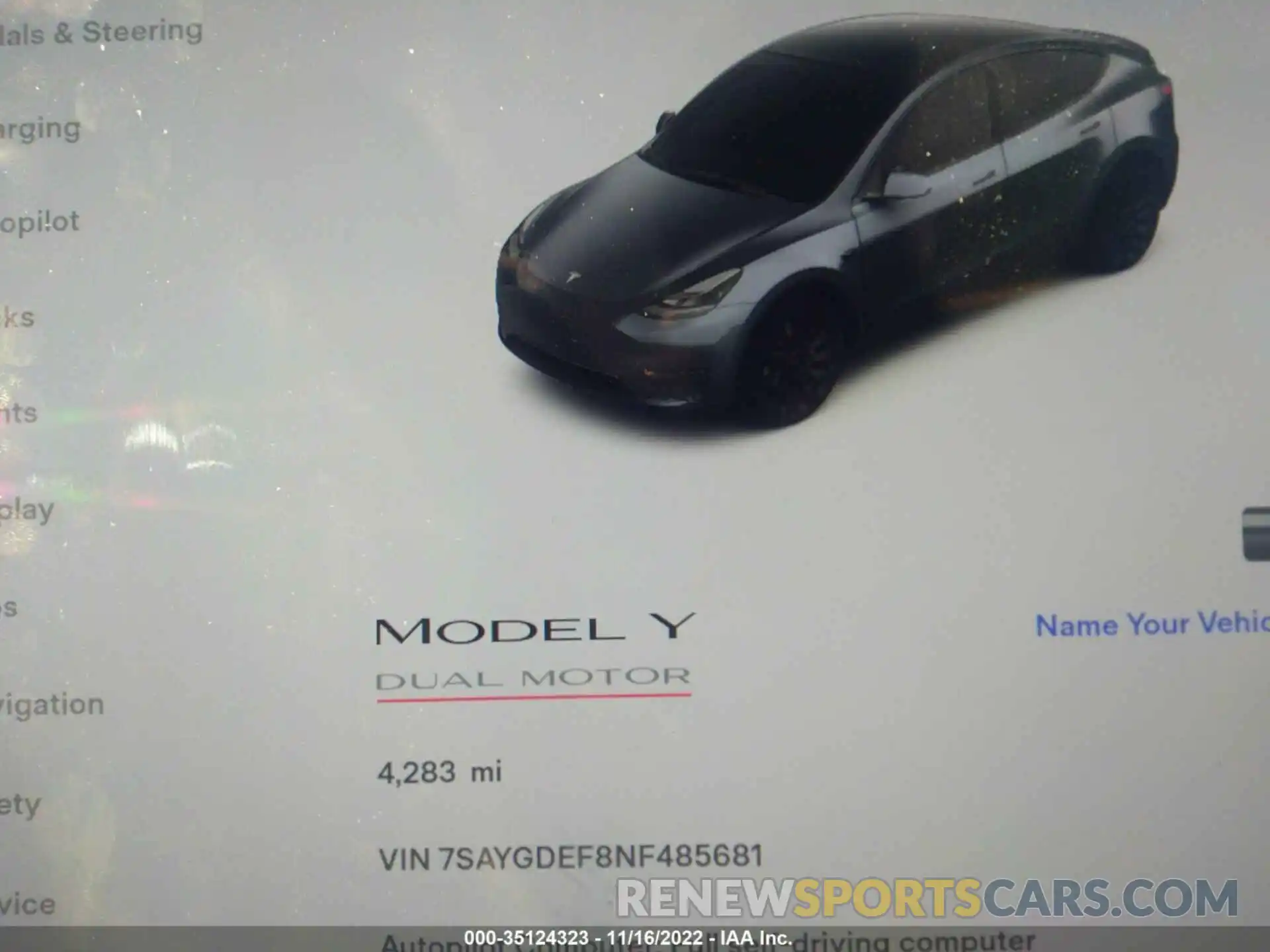 7 Photograph of a damaged car 7SAYGDEF8NF485681 TESLA MODEL Y 2022