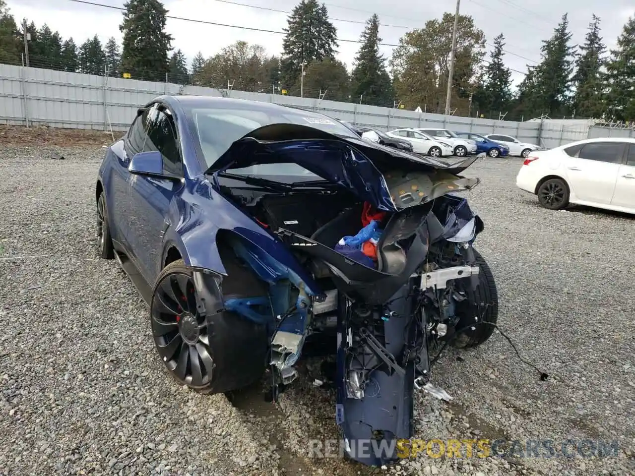 1 Photograph of a damaged car 7SAYGDEF9NF340925 TESLA MODEL Y 2022