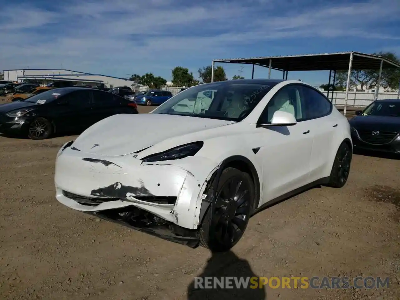 2 Photograph of a damaged car 7SAYGDEF9NF383600 TESLA MODEL Y 2022