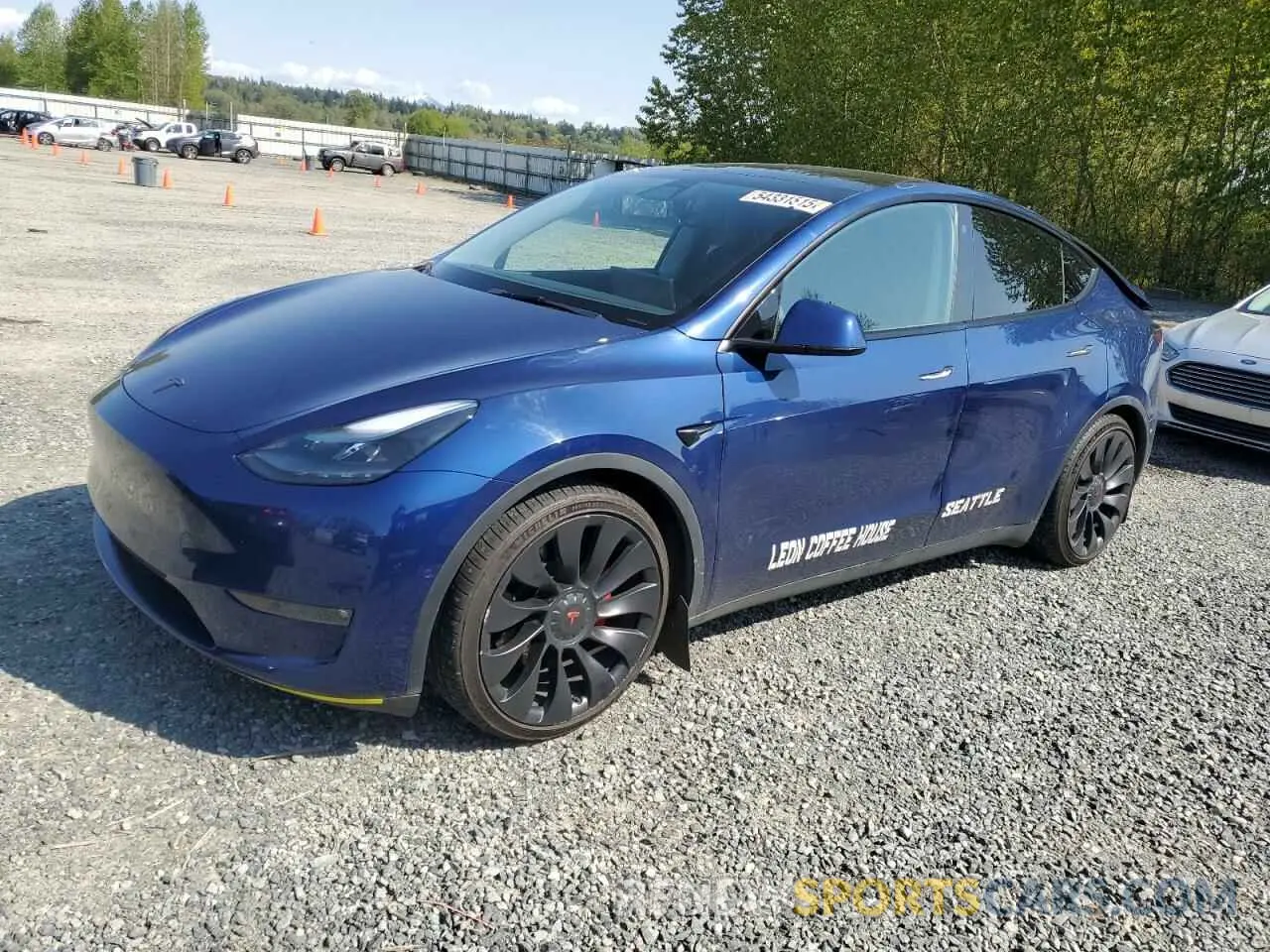 1 Photograph of a damaged car 7SAYGDEF9NF405837 TESLA MODEL Y 2022