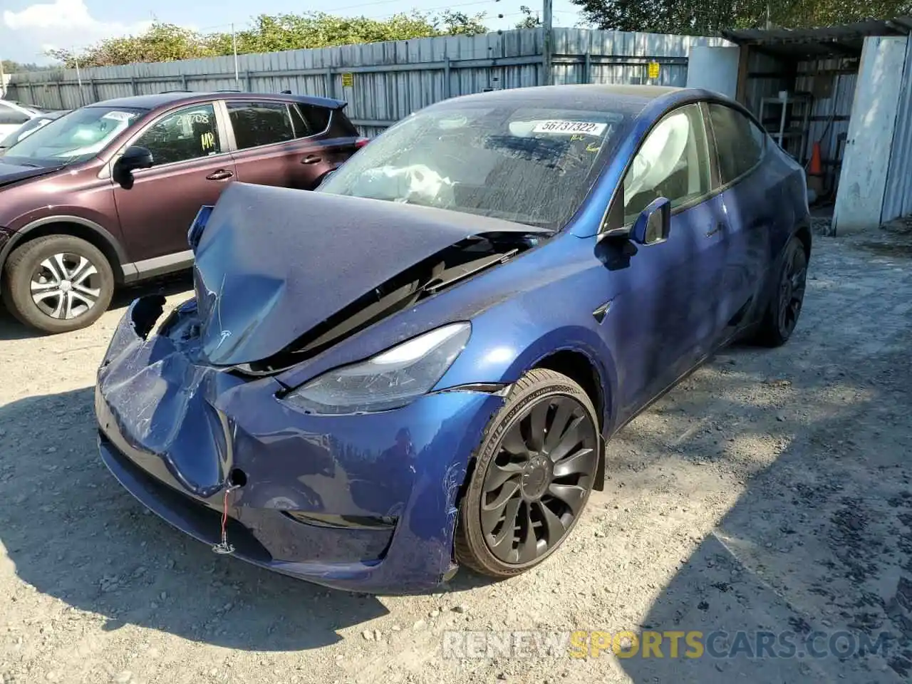 2 Photograph of a damaged car 7SAYGDEF9NF465424 TESLA MODEL Y 2022