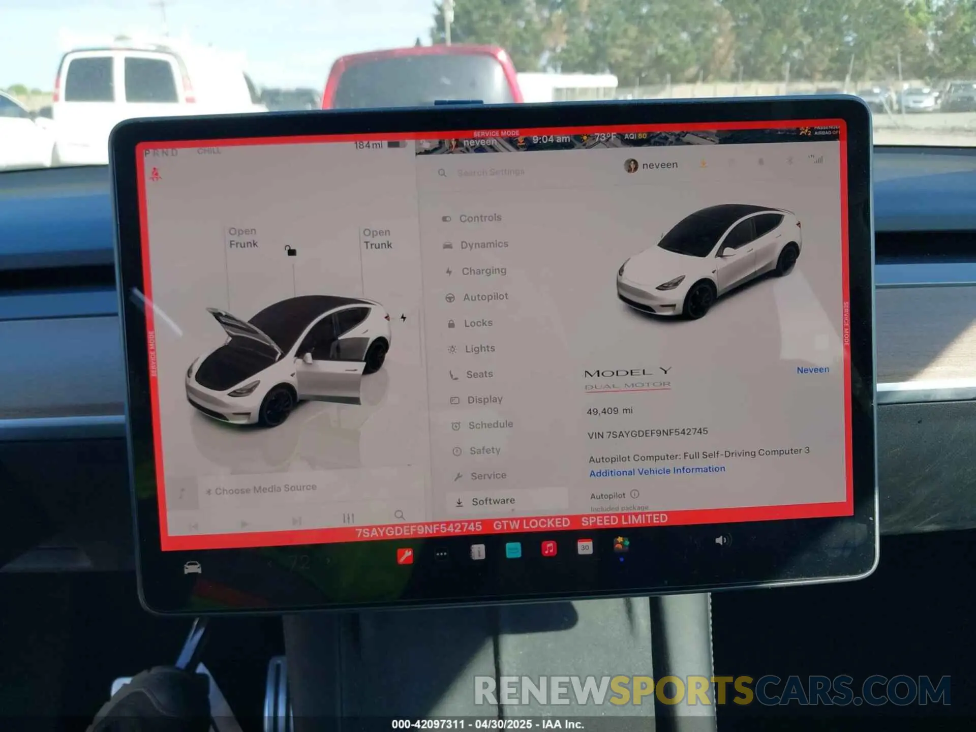 7 Photograph of a damaged car 7SAYGDEF9NF542745 TESLA MODEL Y 2022
