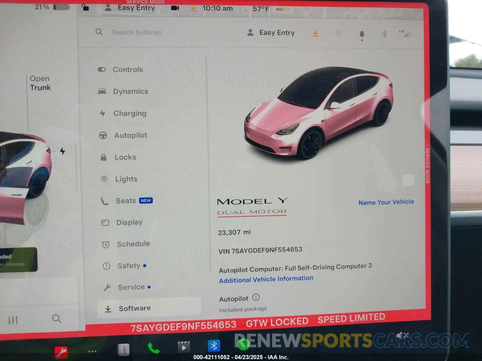 7 Photograph of a damaged car 7SAYGDEF9NF554653 TESLA MODEL Y 2022