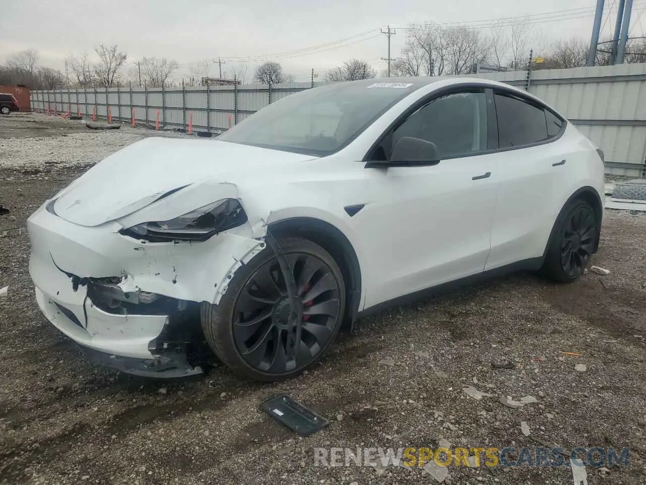 1 Photograph of a damaged car 7SAYGDEFXNF322935 TESLA MODEL Y 2022