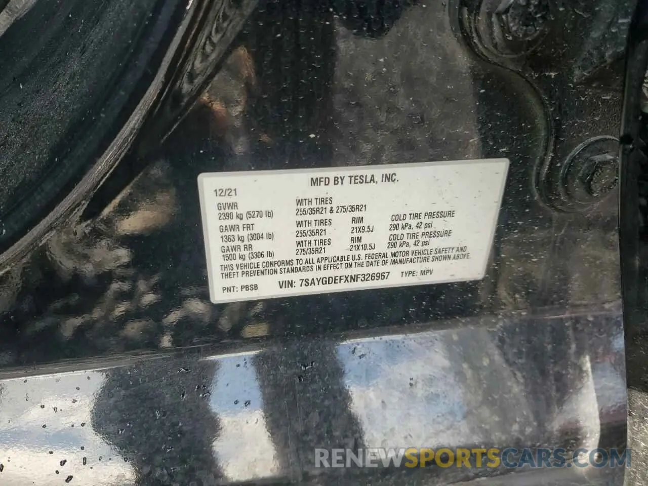 16 Photograph of a damaged car 7SAYGDEFXNF326967 TESLA MODEL Y 2022