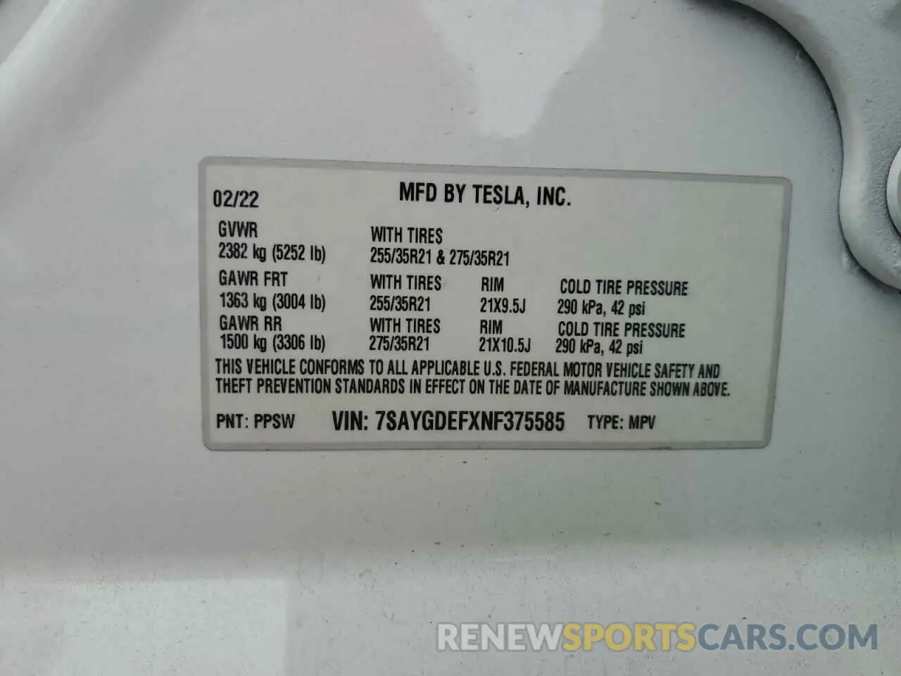 12 Photograph of a damaged car 7SAYGDEFXNF375585 TESLA MODEL Y 2022