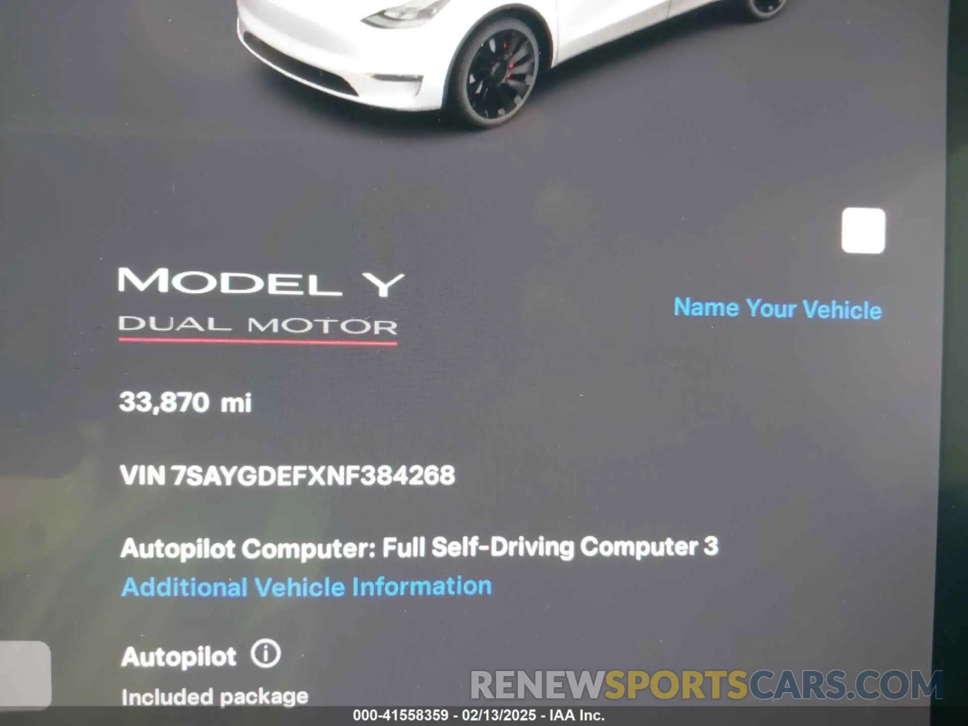 7 Photograph of a damaged car 7SAYGDEFXNF384268 TESLA MODEL Y 2022