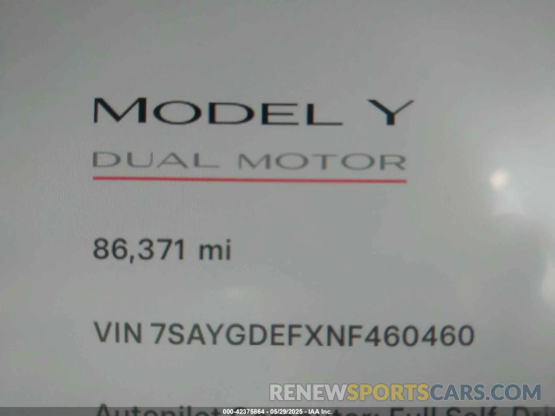 14 Photograph of a damaged car 7SAYGDEFXNF460460 TESLA MODEL Y 2022