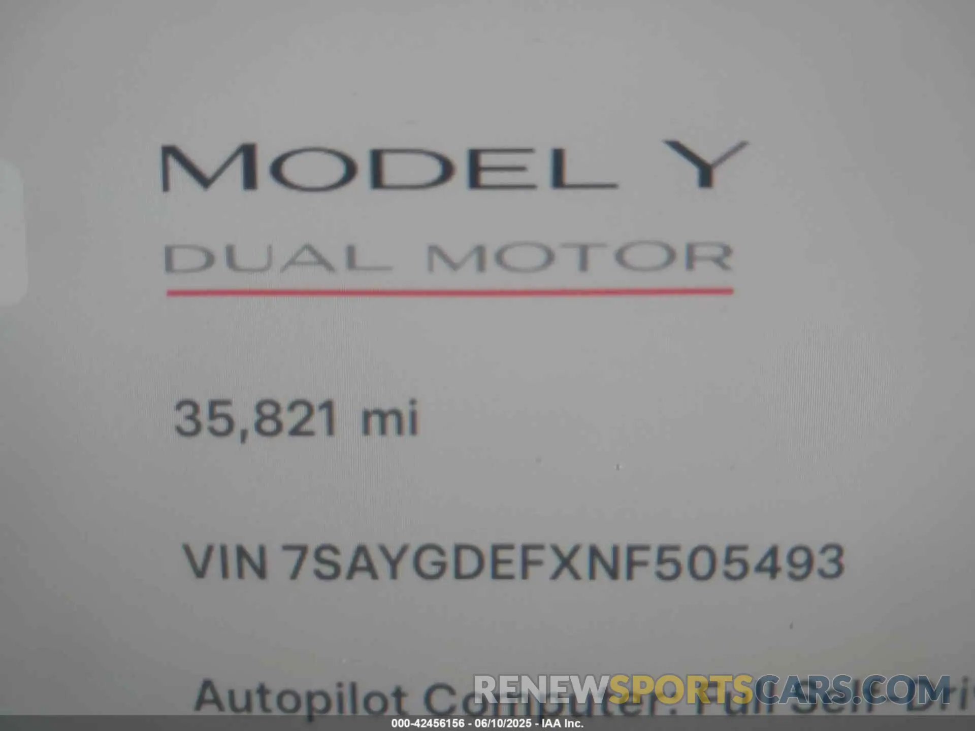 15 Photograph of a damaged car 7SAYGDEFXNF505493 TESLA MODEL Y 2022