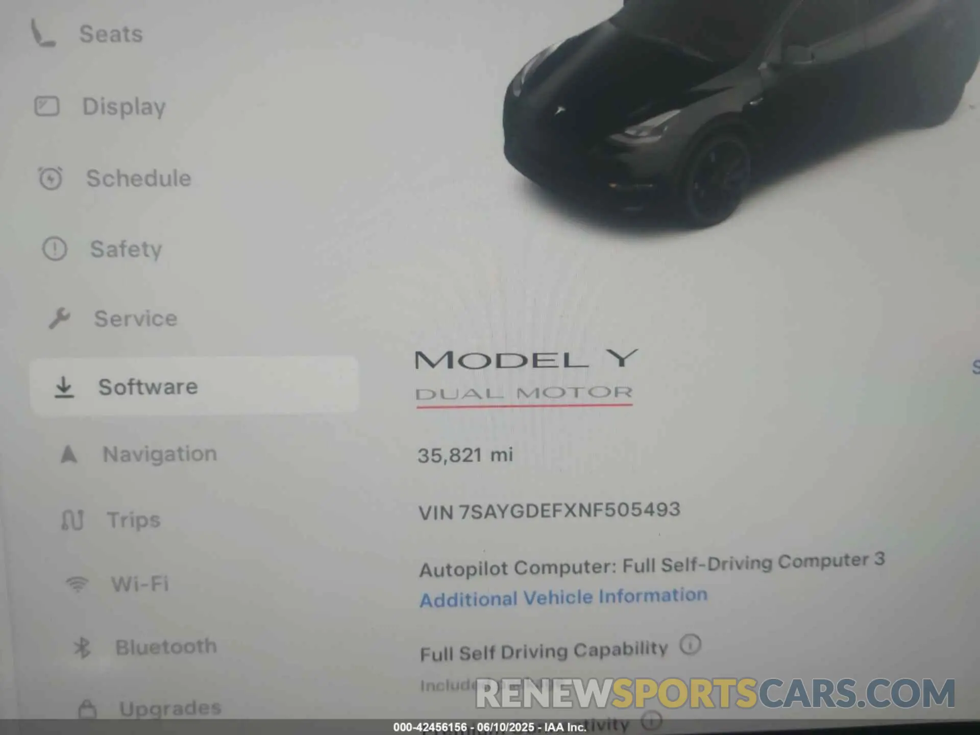 7 Photograph of a damaged car 7SAYGDEFXNF505493 TESLA MODEL Y 2022