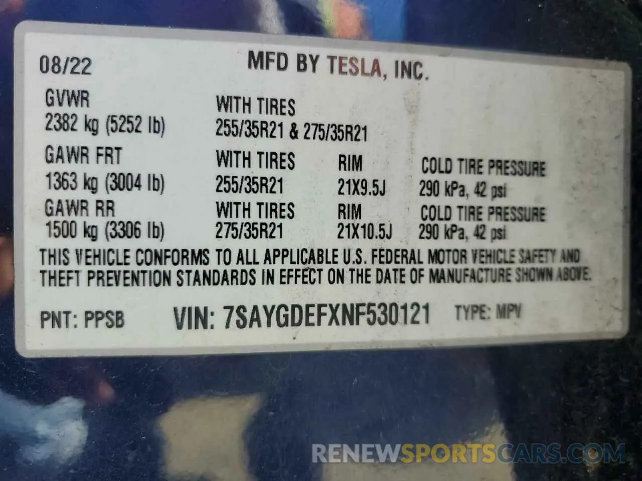 12 Photograph of a damaged car 7SAYGDEFXNF530121 TESLA MODEL Y 2022