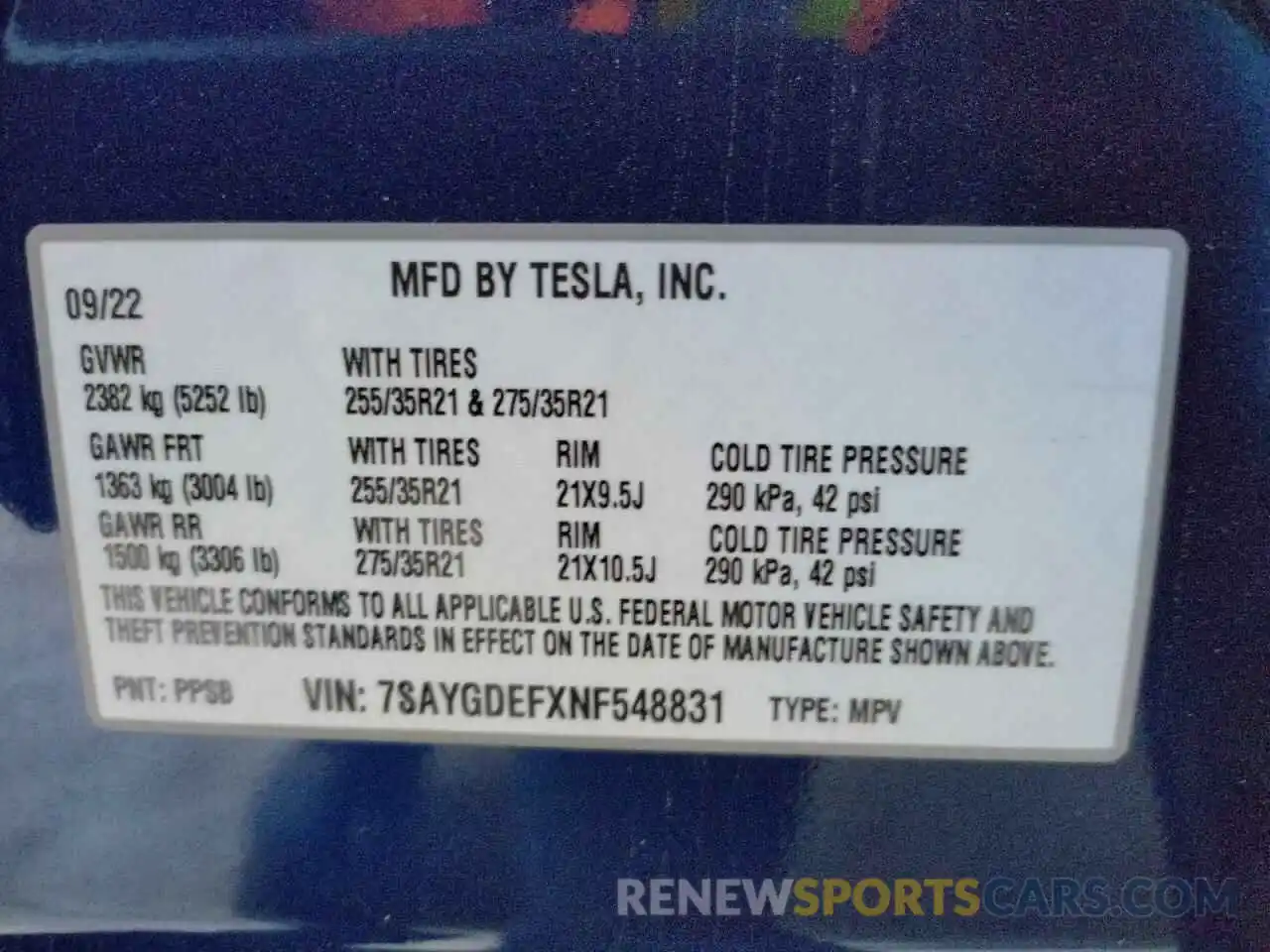 13 Photograph of a damaged car 7SAYGDEFXNF548831 TESLA MODEL Y 2022