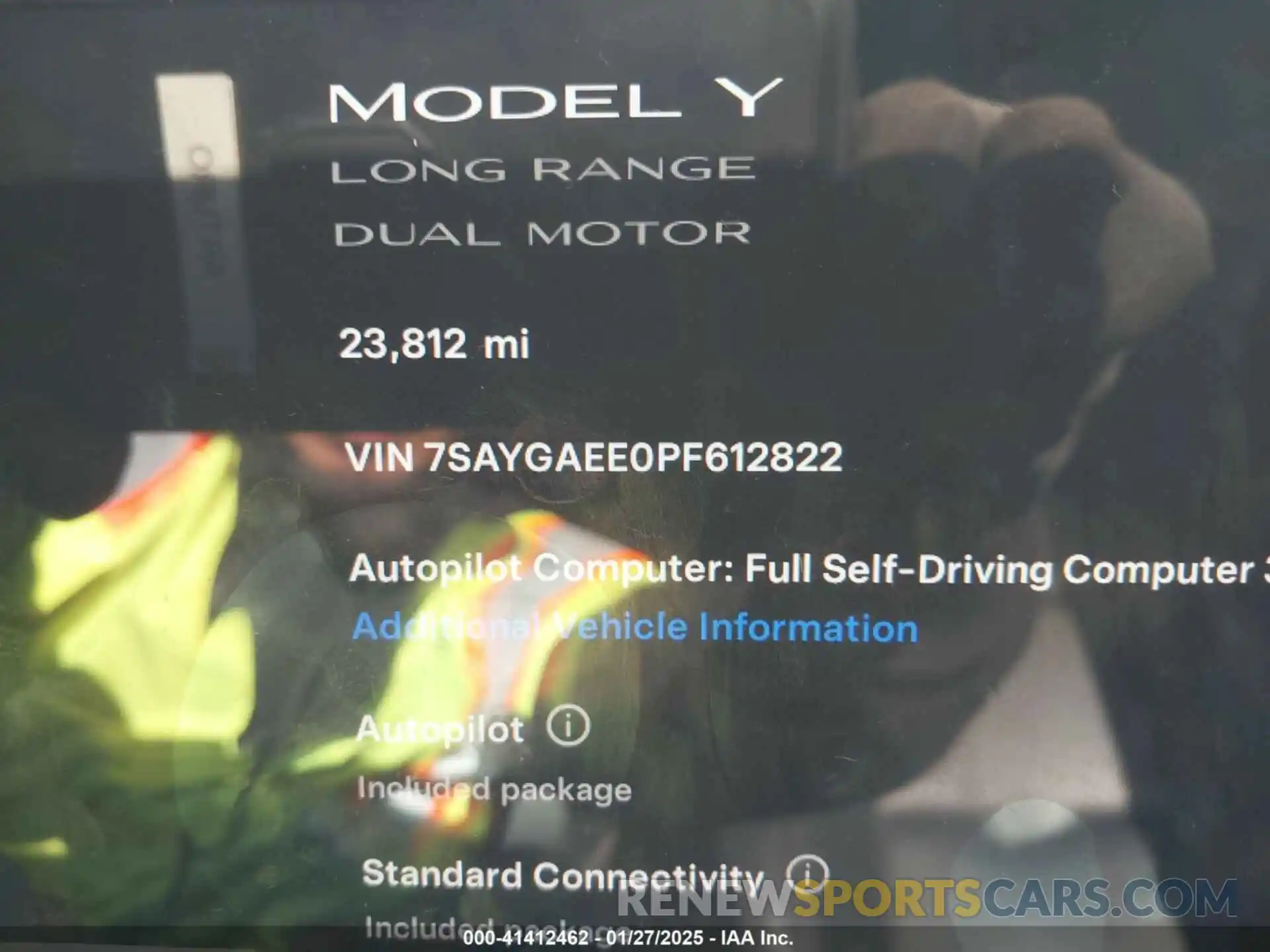 7 Photograph of a damaged car 7SAYGAEE0PF612822 TESLA MODEL Y 2023