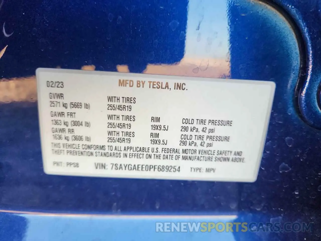 12 Photograph of a damaged car 7SAYGAEE0PF689254 TESLA MODEL Y 2023