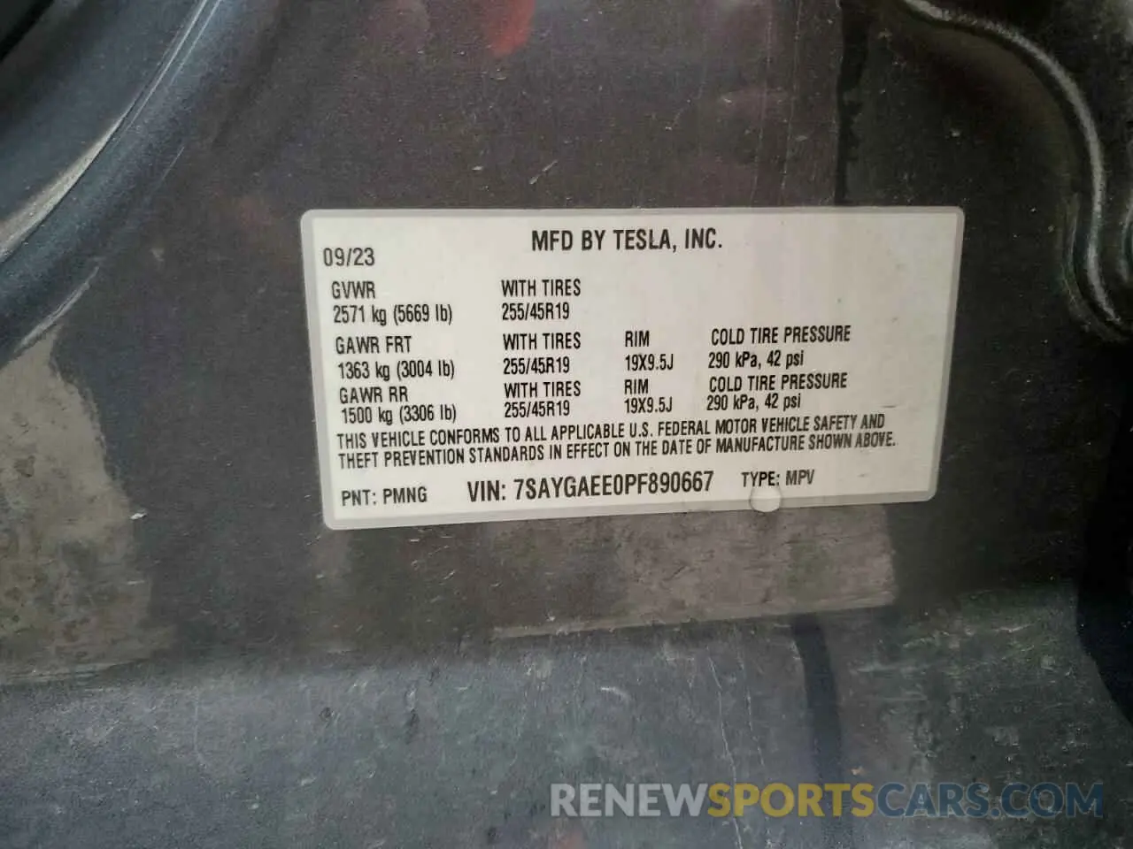 14 Photograph of a damaged car 7SAYGAEE0PF890667 TESLA MODEL Y 2023