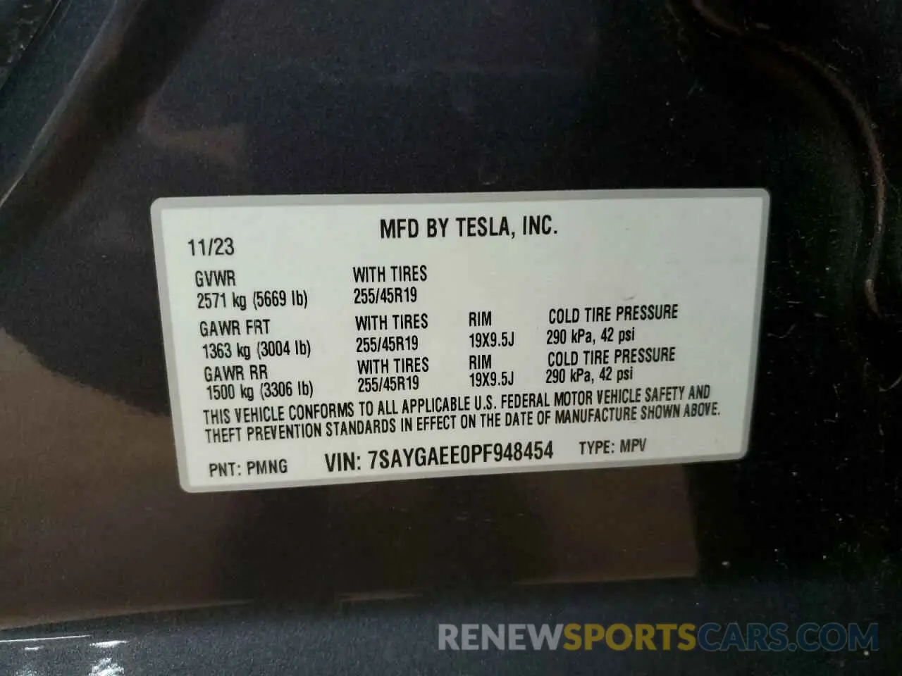 13 Photograph of a damaged car 7SAYGAEE0PF948454 TESLA MODEL Y 2023
