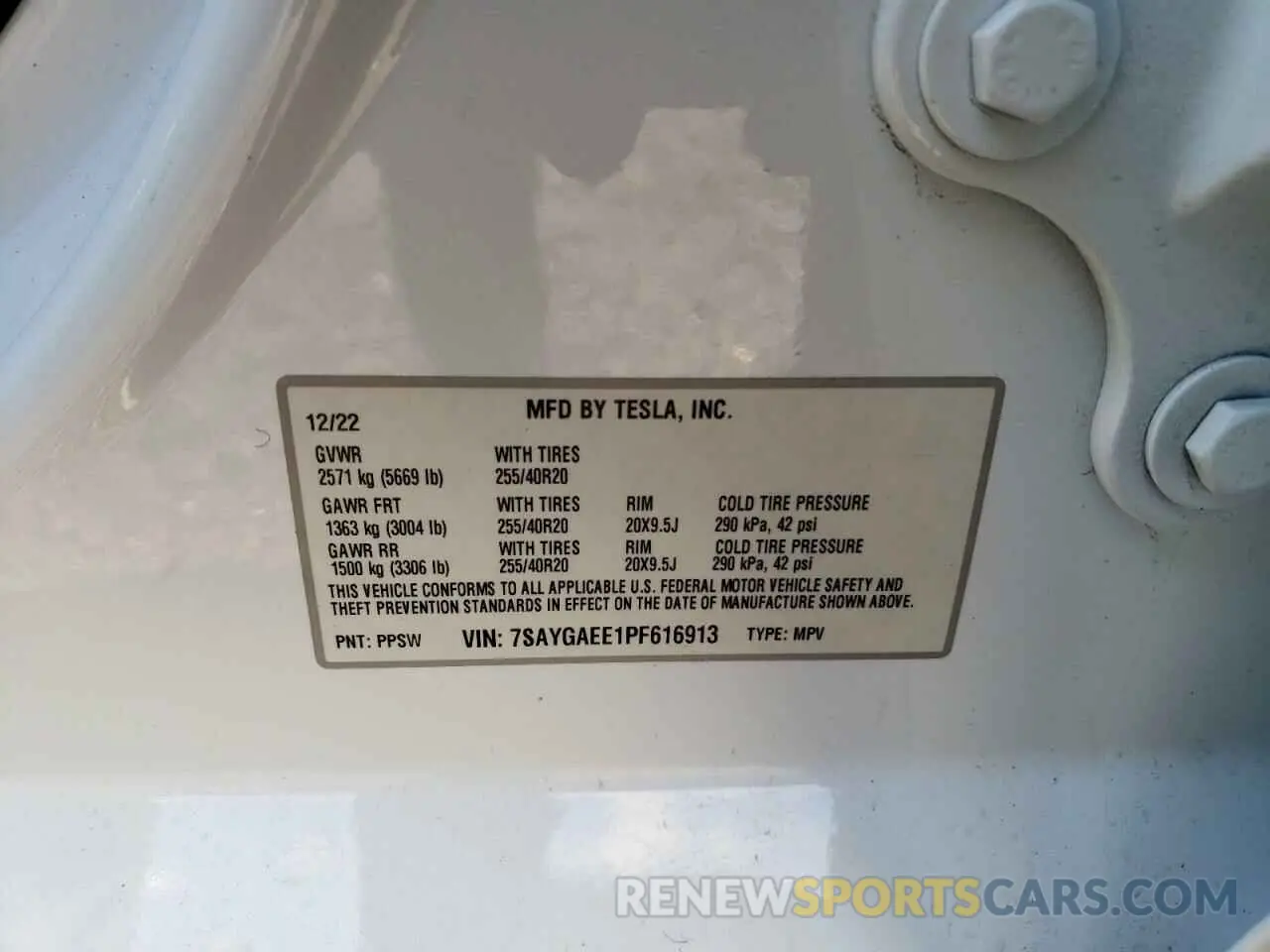 14 Photograph of a damaged car 7SAYGAEE1PF616913 TESLA MODEL Y 2023
