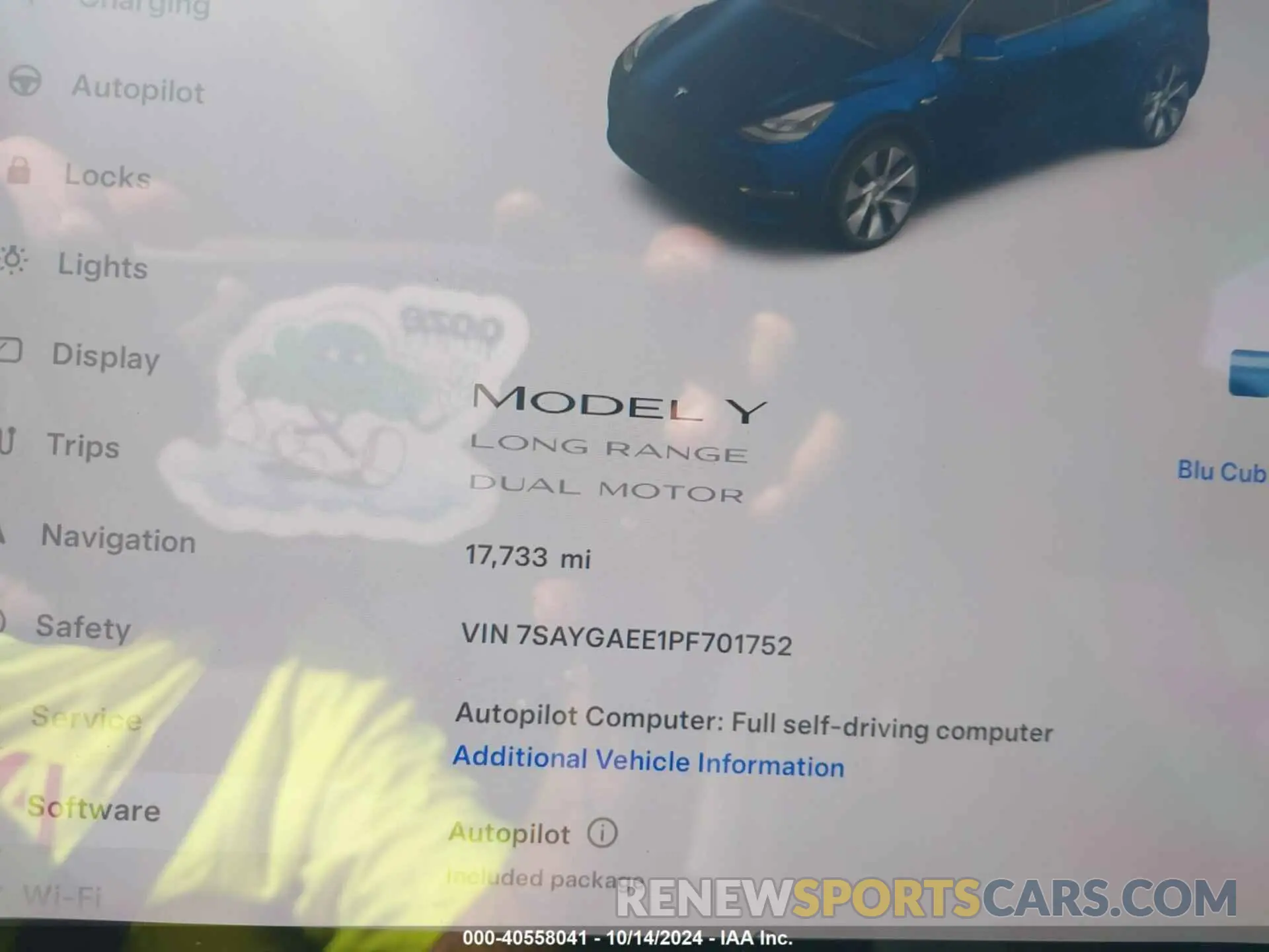 7 Photograph of a damaged car 7SAYGAEE1PF701752 TESLA MODEL Y 2023