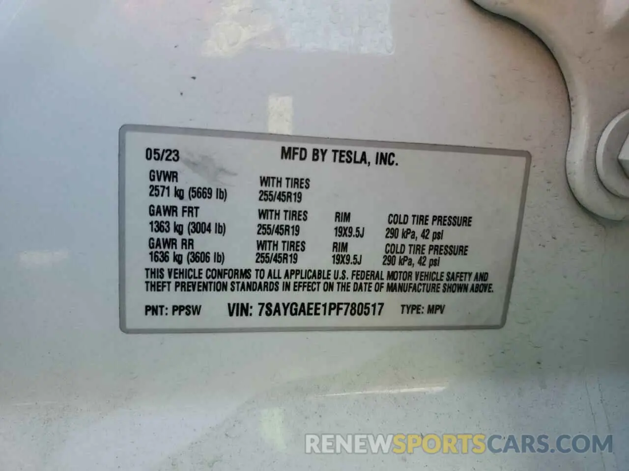 14 Photograph of a damaged car 7SAYGAEE1PF780517 TESLA MODEL Y 2023